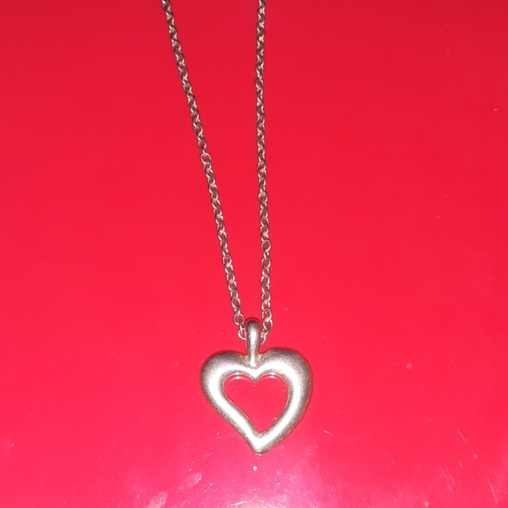 Silver Open Heart pendant Necklace